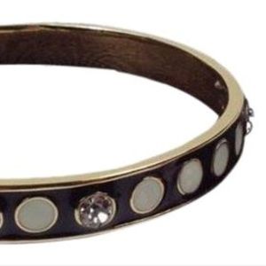 Kate Spade Black/Cream Spotlight Idiom Bangle Gold